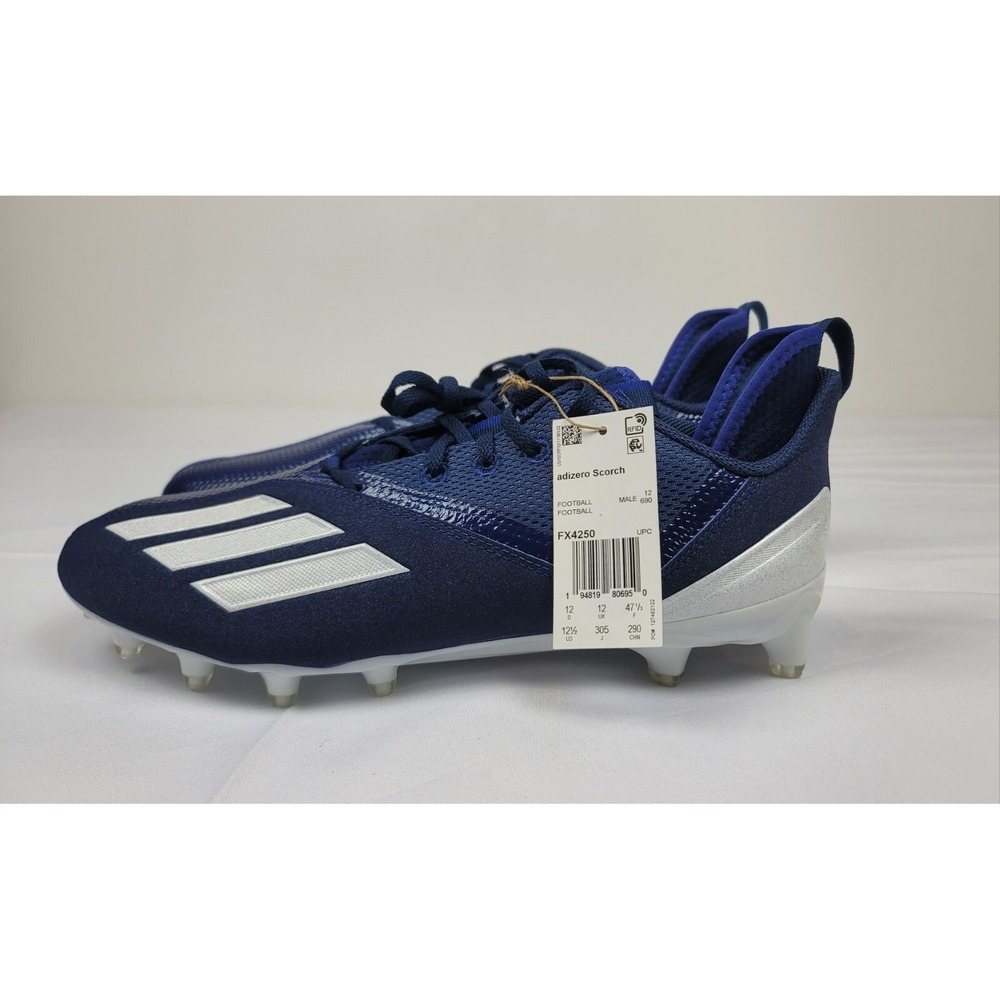 Adidas Adizero Scorch Football Cleats Mens 12.5 Navy Blue White FX4250. NEW